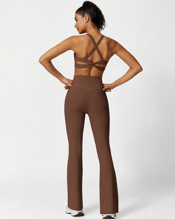 Sabrina Flare Leggings - Brown