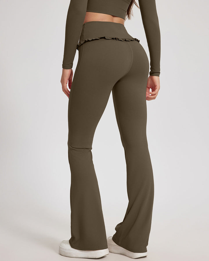 Seraphina Flare Leggings - Olive Brown