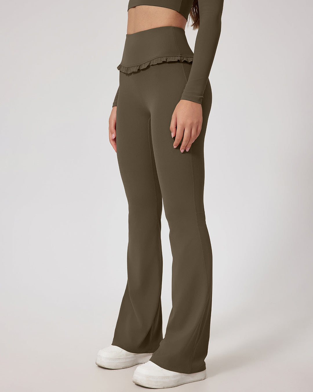 Seraphina Flare Leggings - Olive Brown