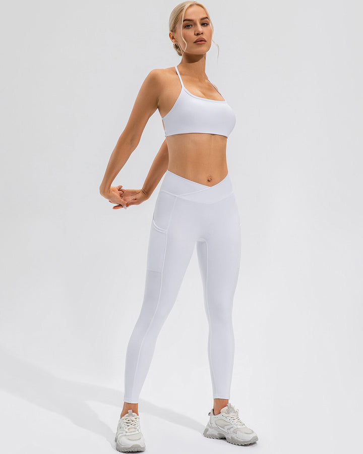 Sophie Scrunch Pocket Leggings - White
