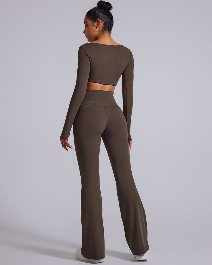 Vespera Flare Leggings - Brown
