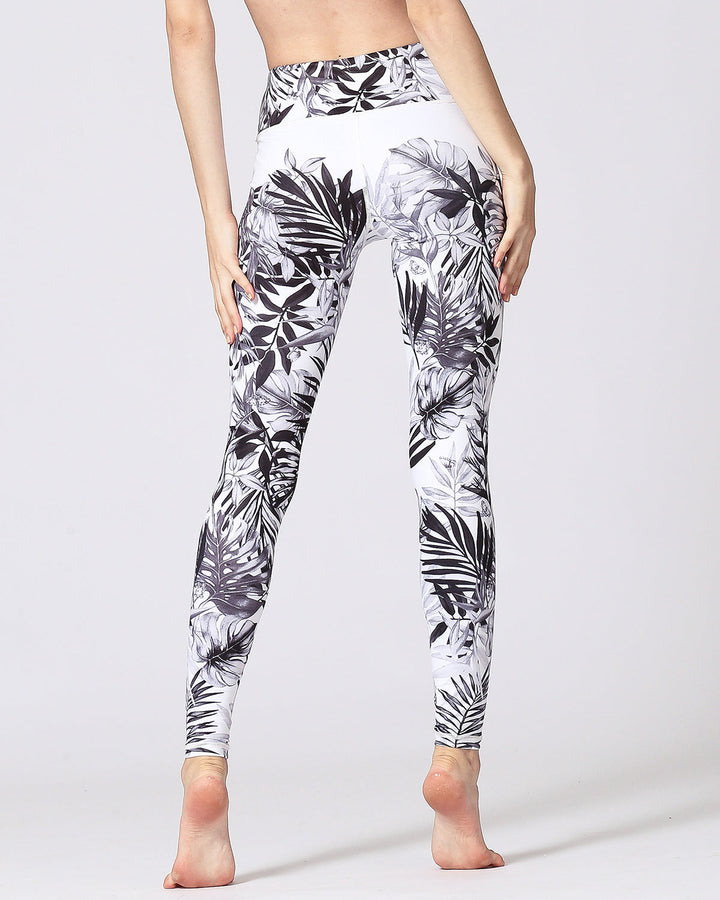 Black & White Tropical Leggings