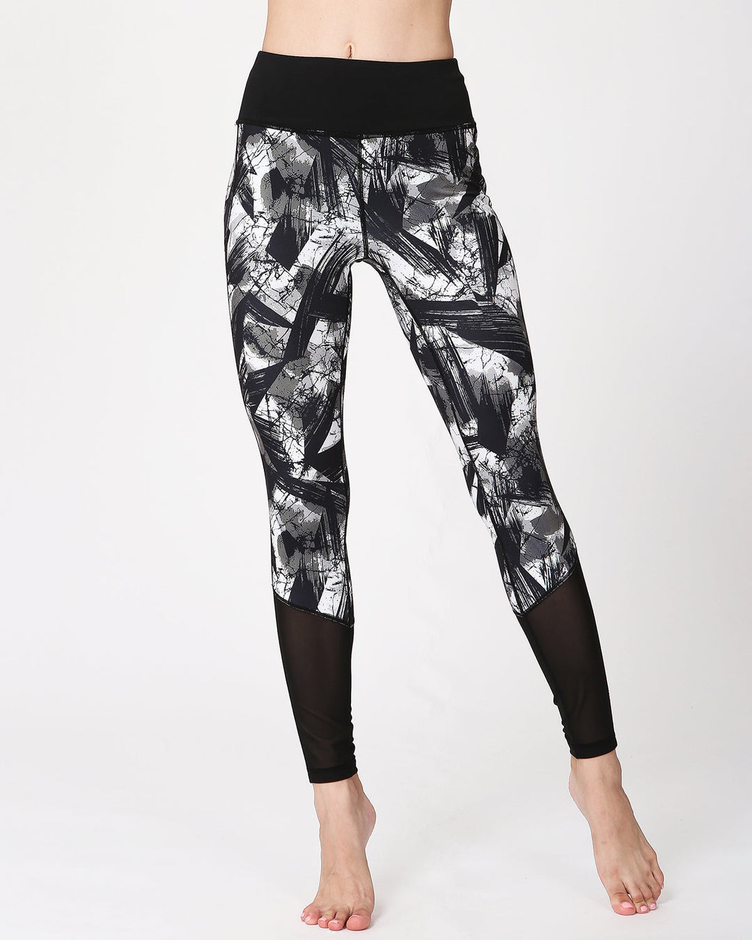 Brush Stroke Mesh Leggings