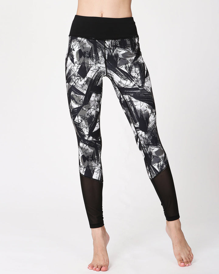 Brush Stroke Mesh Leggings