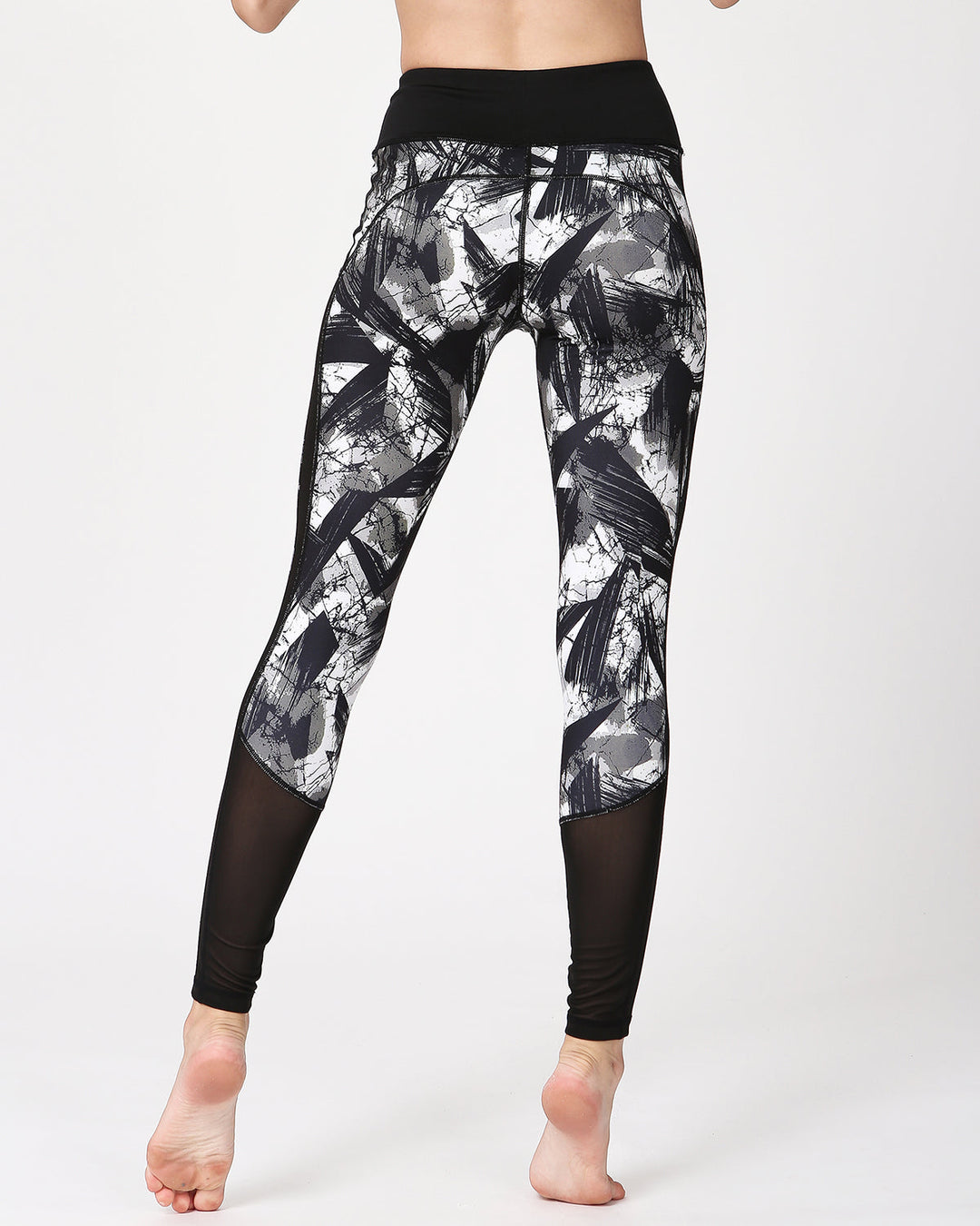 Brush Stroke Mesh Leggings