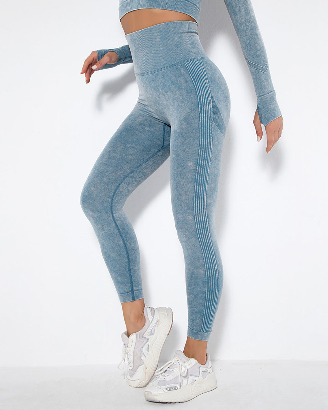 Idalyne Seamless Scrunch Leggings - Blue