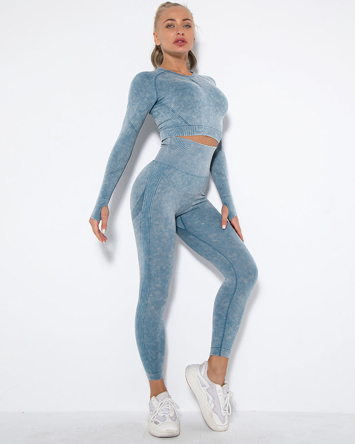 Idalyne Seamless Scrunch Leggings - Blue