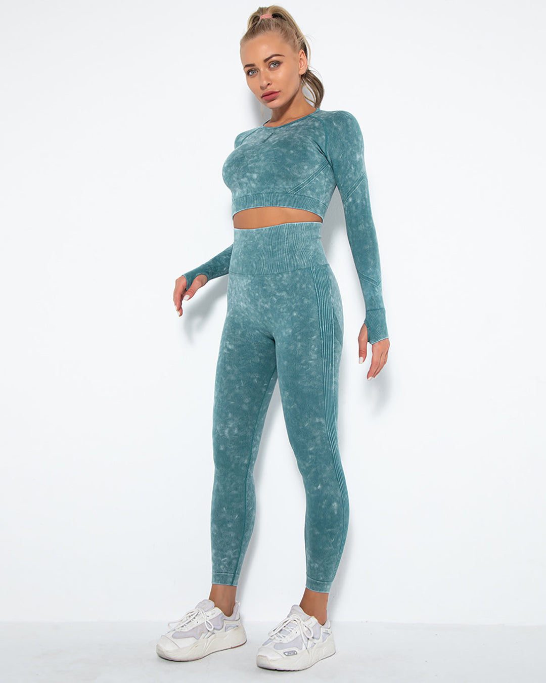 Idalyne Seamless Scrunch Leggings - Teal