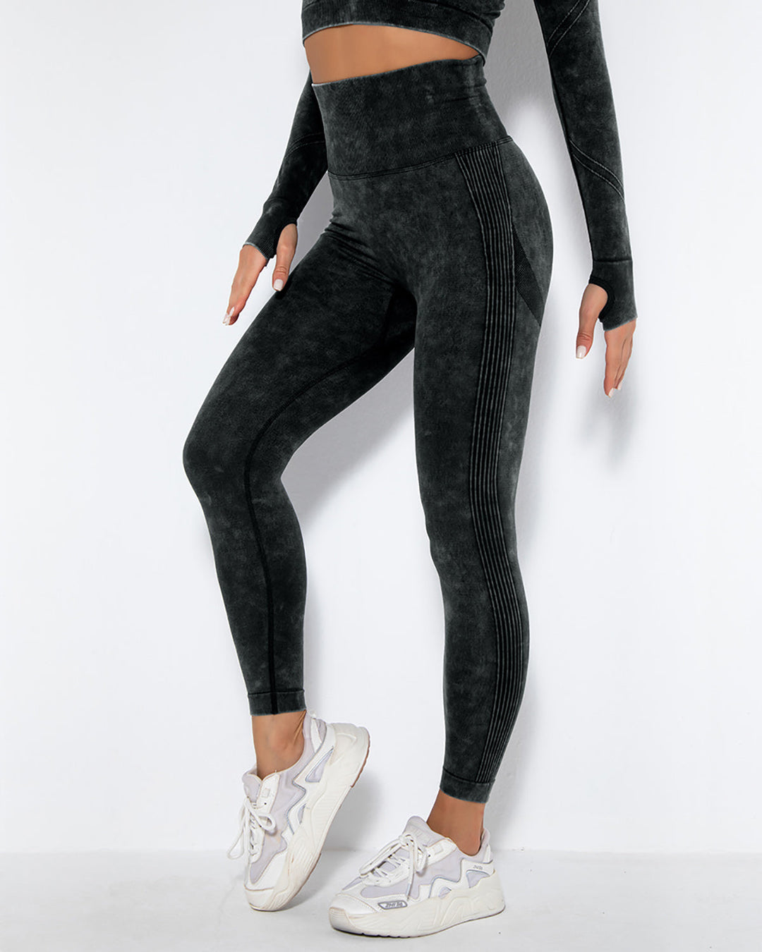 Idalyne Seamless Scrunch Leggings - Black