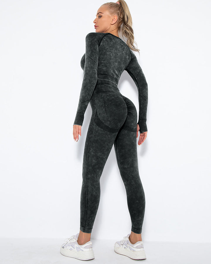 Idalyne Seamless Scrunch Leggings - Black