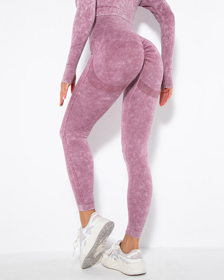 Idalyne Seamless Scrunch Leggings - Red