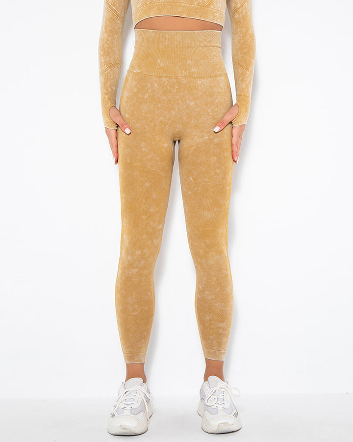 Idalyne Seamless Scrunch Leggings - Yellow