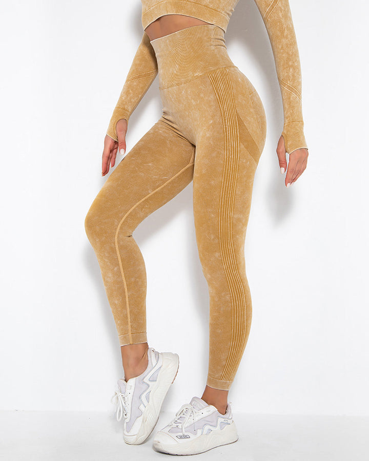 Idalyne Seamless Scrunch Leggings - Yellow