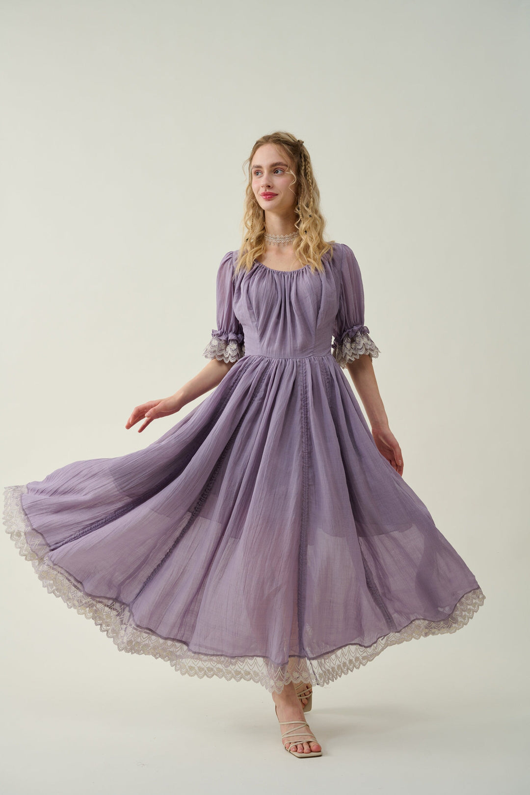 Elowen 27 | Lace Linen dress gown ( 2 way to wear )