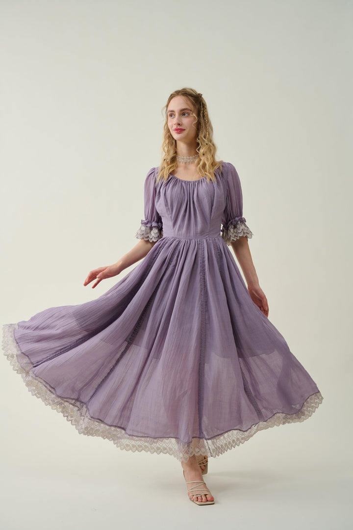Elowen 27 | Lace Linen dress gown ( 2 way to wear )