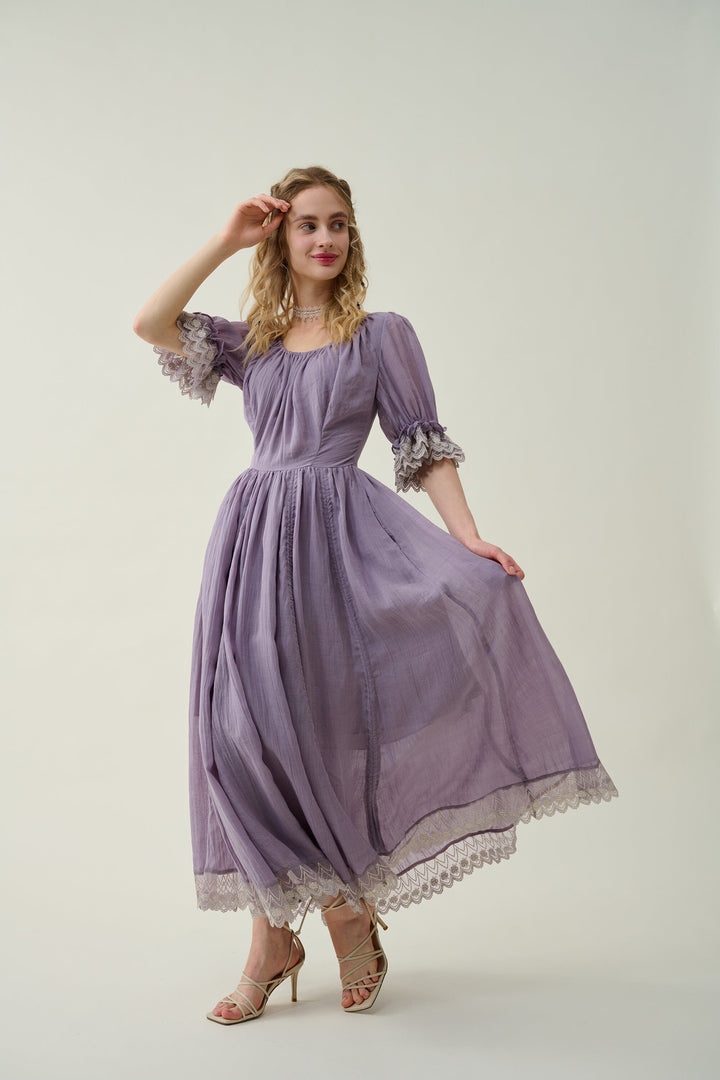 Elowen 27 | Lace Linen dress gown ( 2 way to wear )