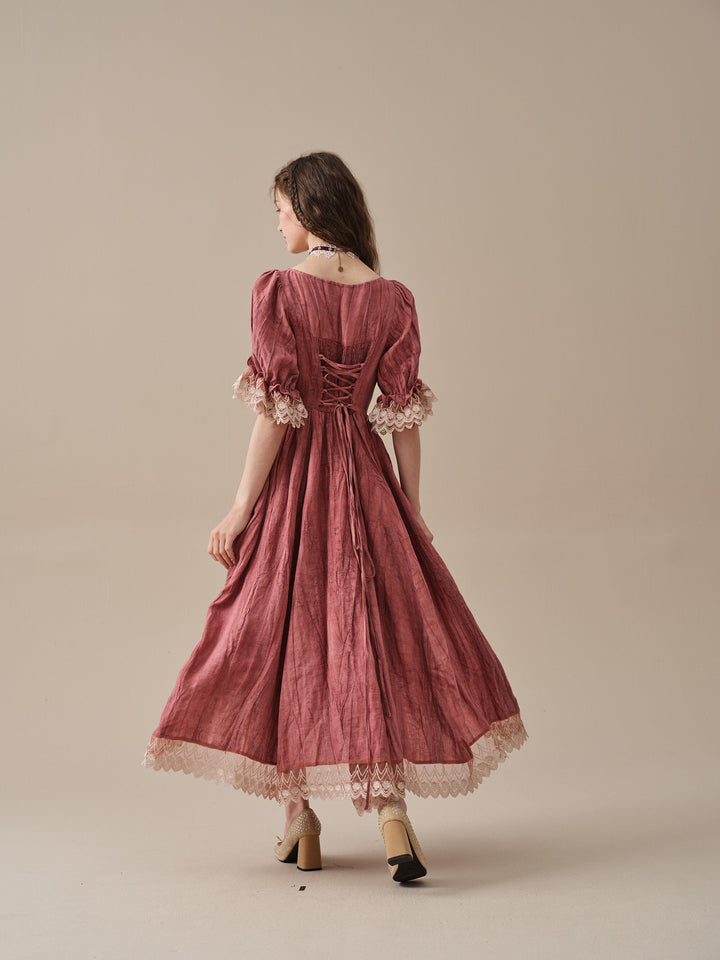 Elowen 27 | Lace Linen dress gown ( 2 way to wear )