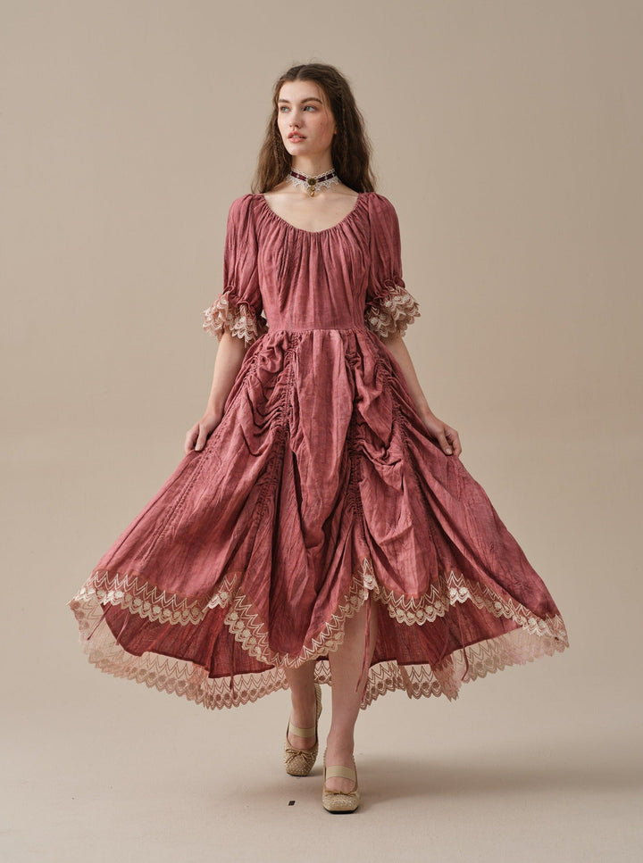 Elowen 27 | Lace Linen dress gown ( 2 way to wear )