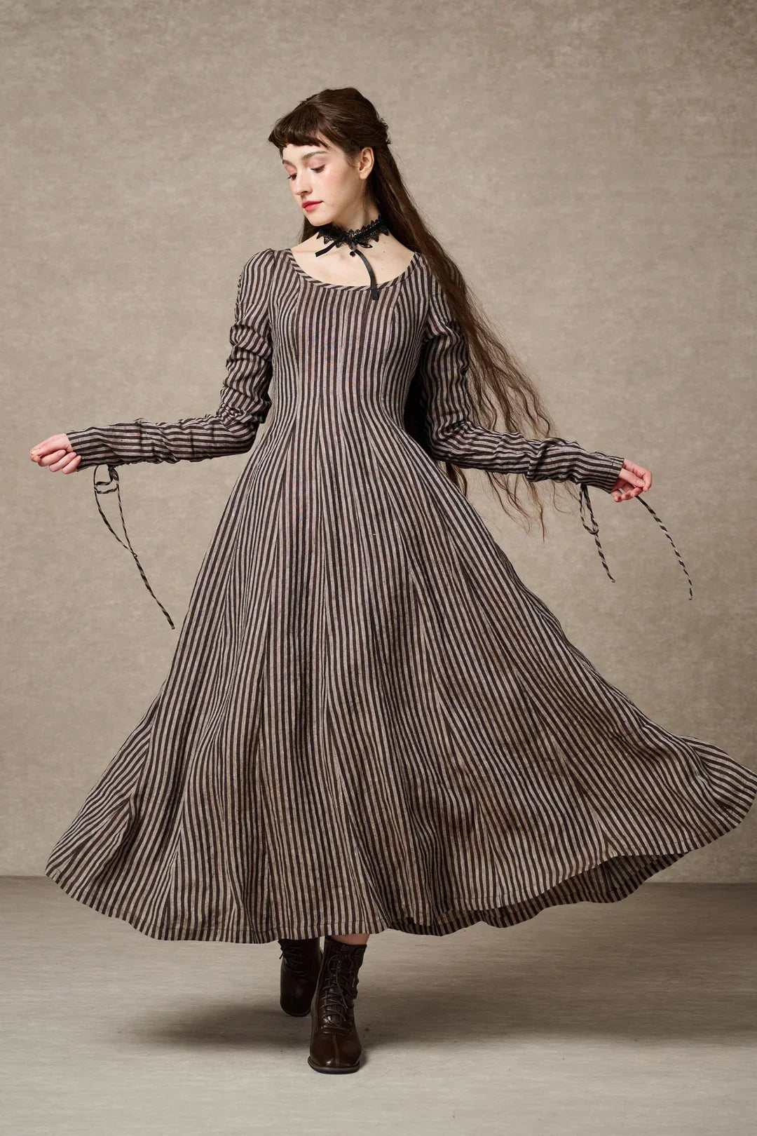 Crystal 17 | Victorian maxi linen dress