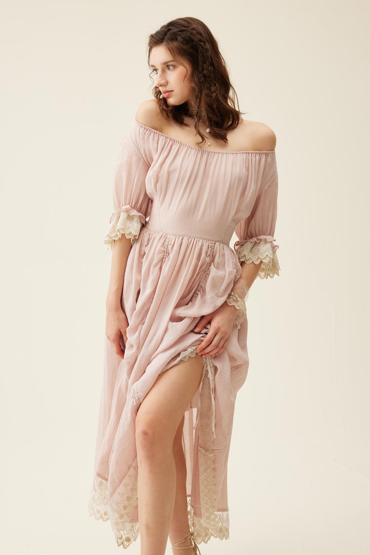 Elowen 27 | Lace Linen dress gown ( 2 way to wear )