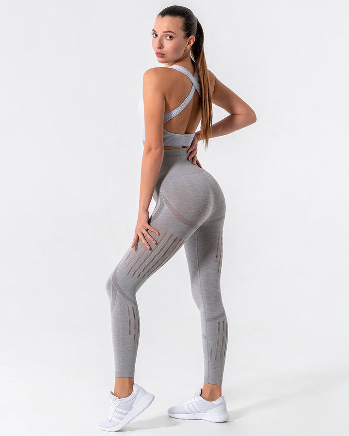 Nina Luxe Hollow Leggings - Grey