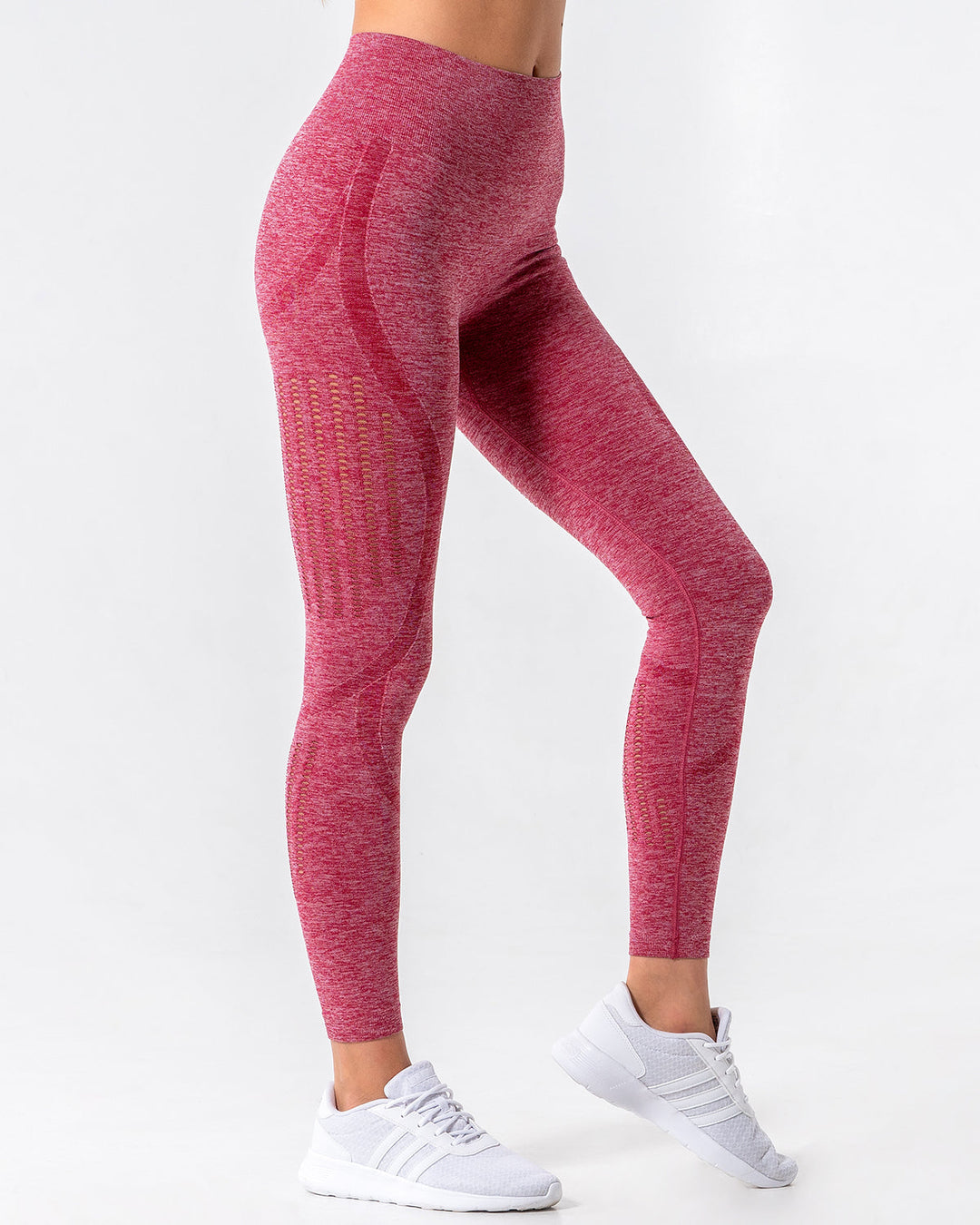 Nina Luxe Hollow Leggings - Red