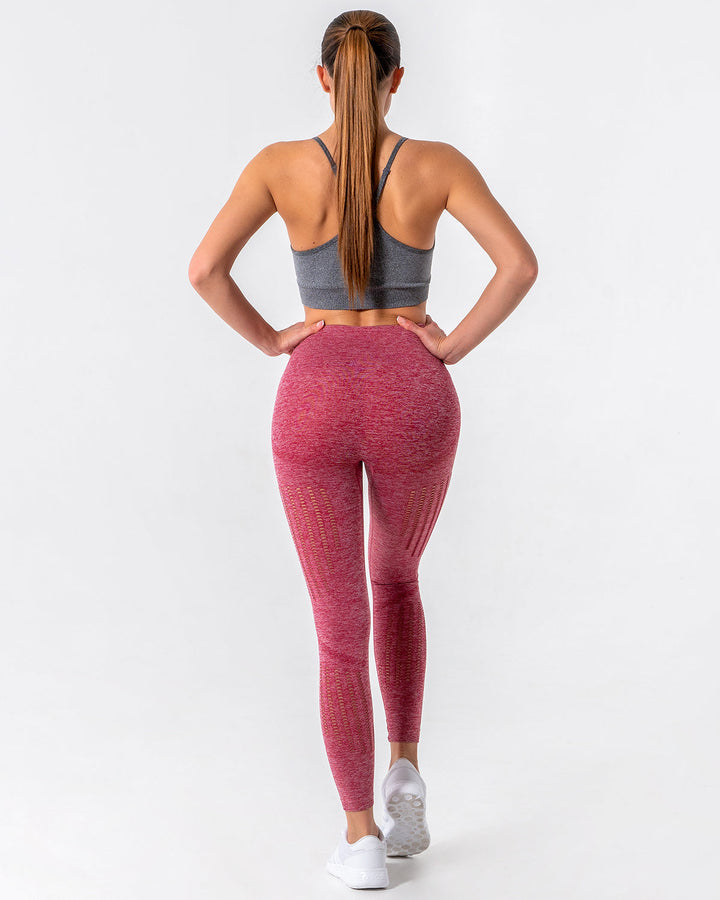 Nina Luxe Hollow Leggings - Red