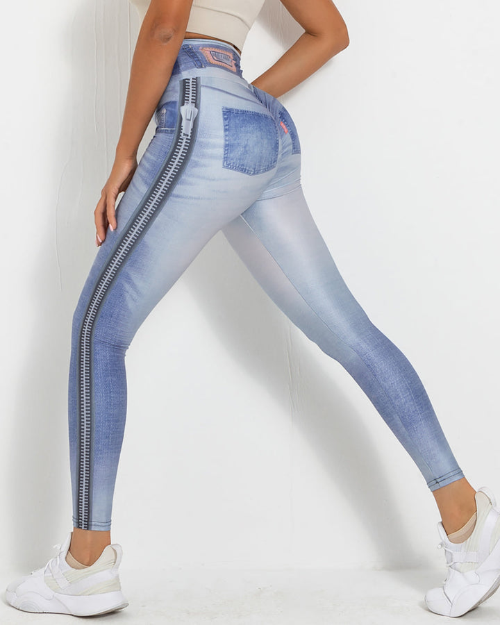 Normani Faux Denim Scrunch Leggings - Hot Pants