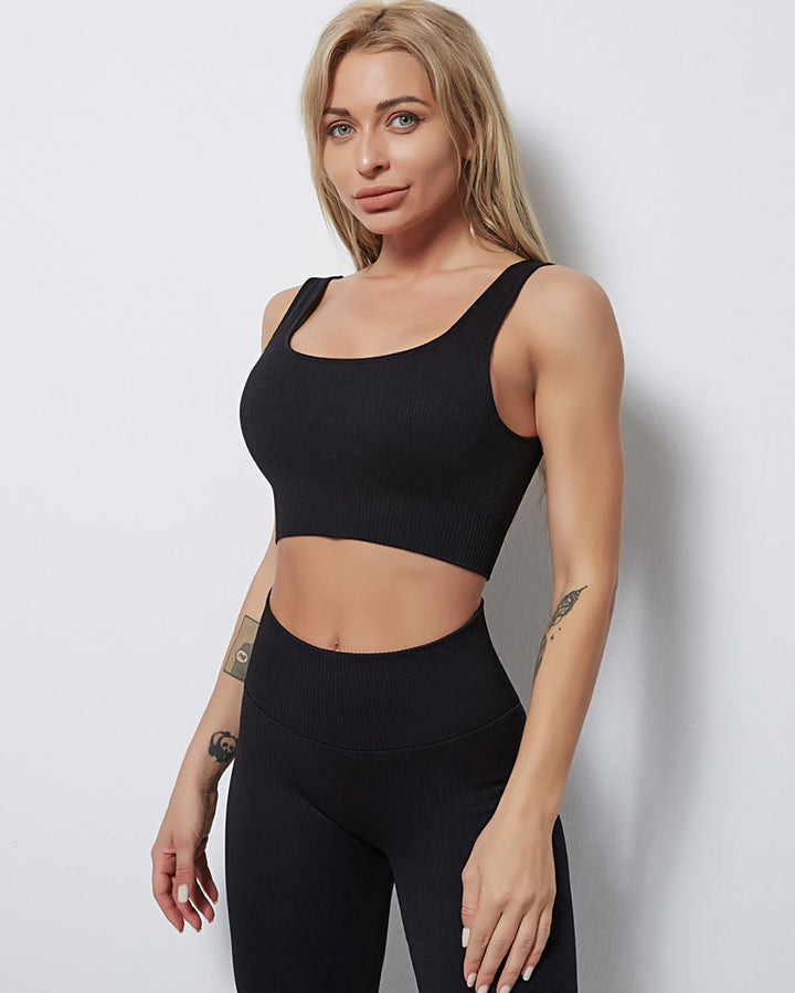Rozy Ribbed Sports Bra - Black