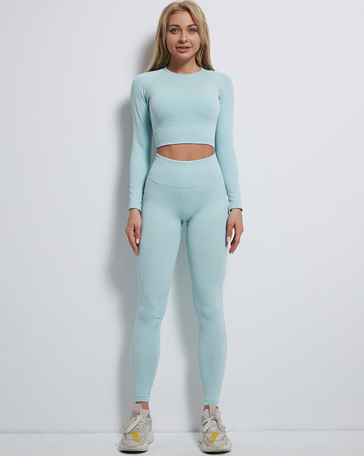 Rozy Ribbed Long Sleeve - Blue