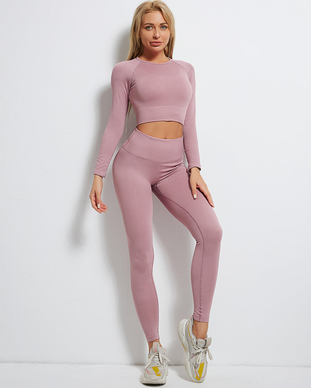 Rozy Ribbed Long Sleeve - Rose